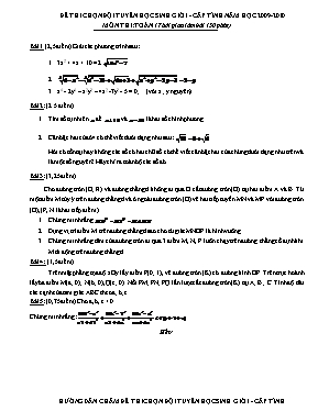 Bộ Đề thi chọn đội tuyển học sinh giỏi môn thi Toán 9